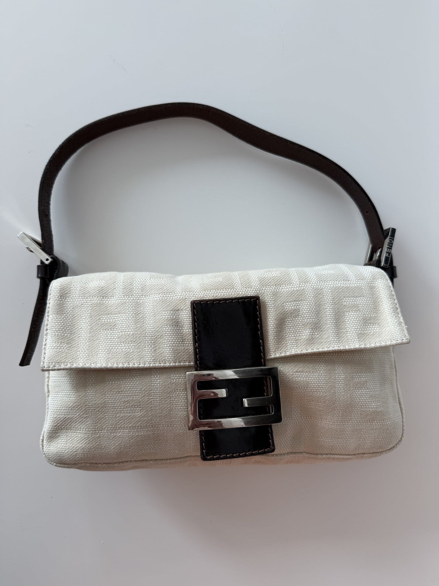 Cream Fendi Baguette
