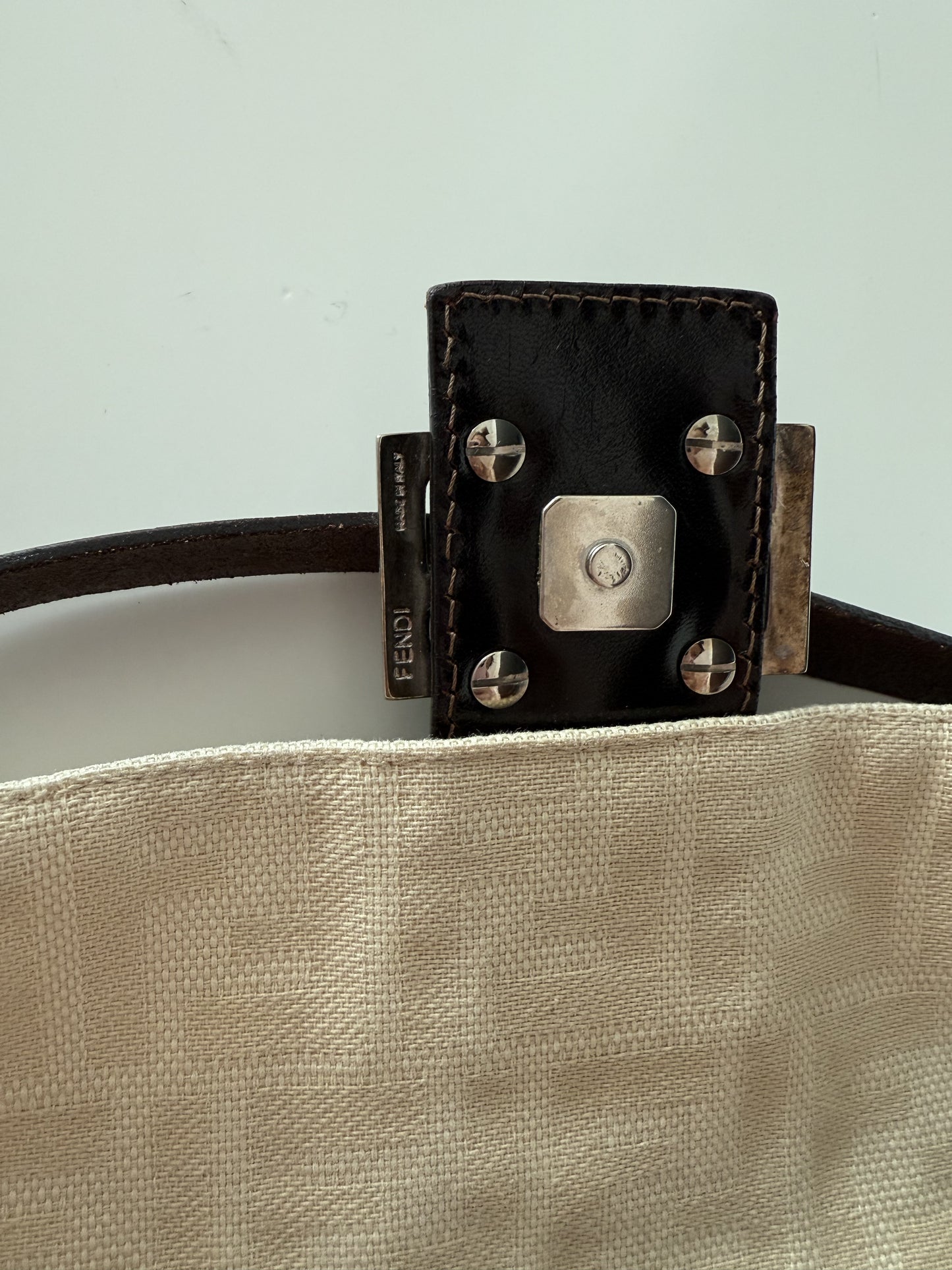 Cream Fendi Baguette