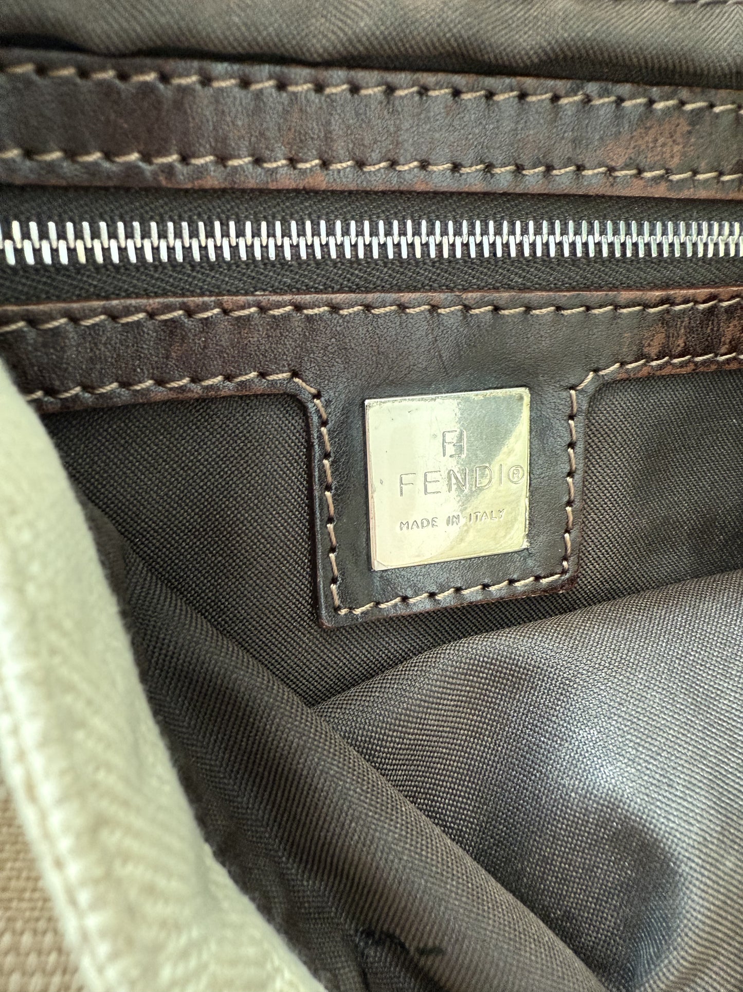 Cream Fendi Baguette