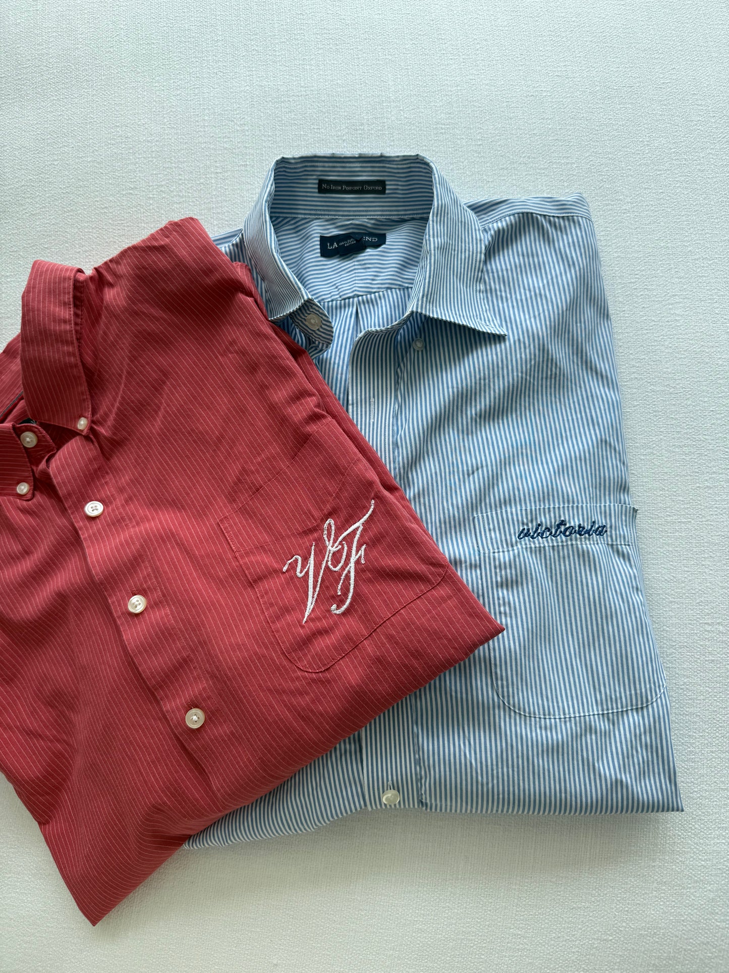 Embroidered Vintage Navy Blue Button Down