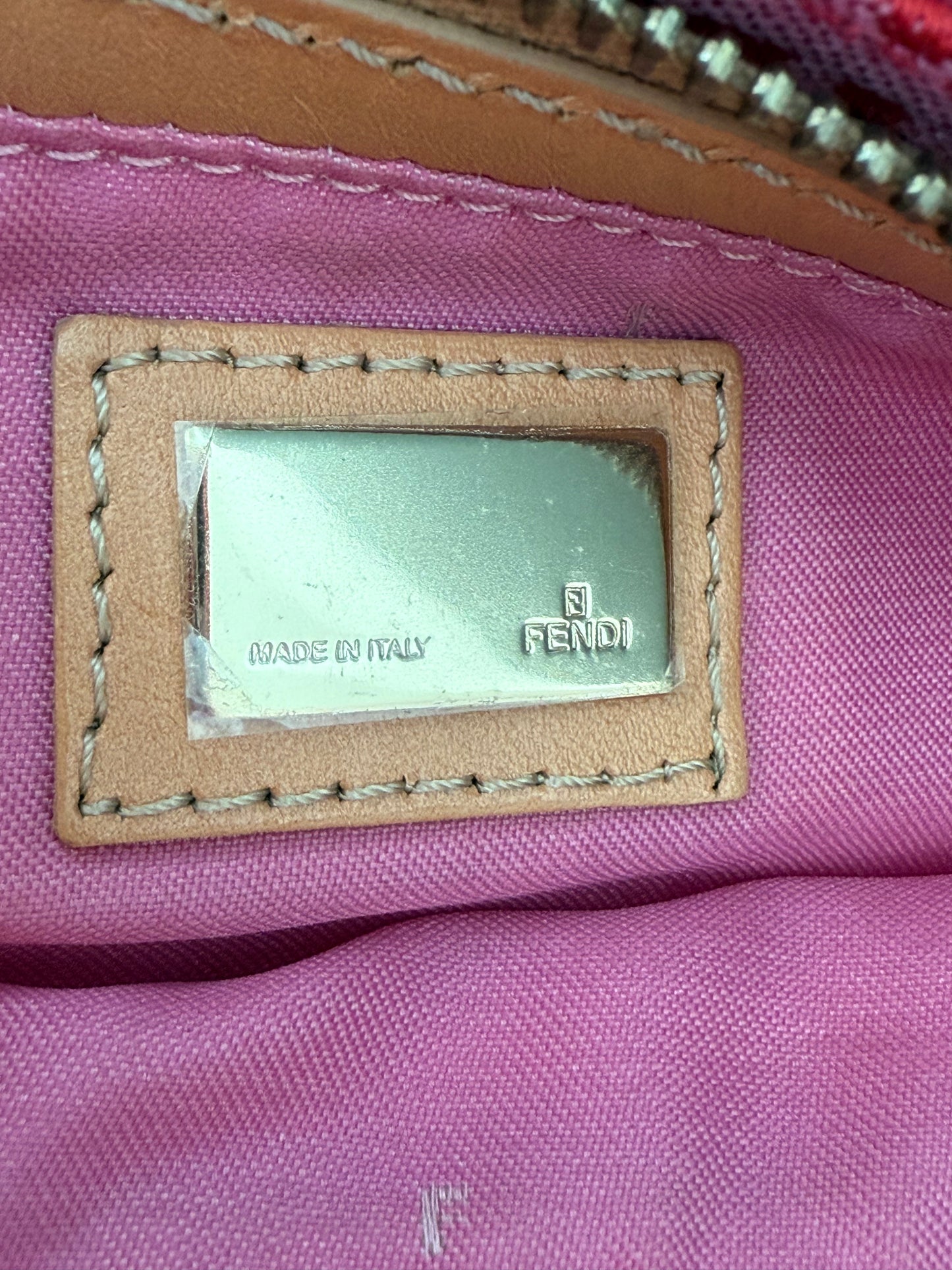 Pink and Red Fendi Monogram Bag