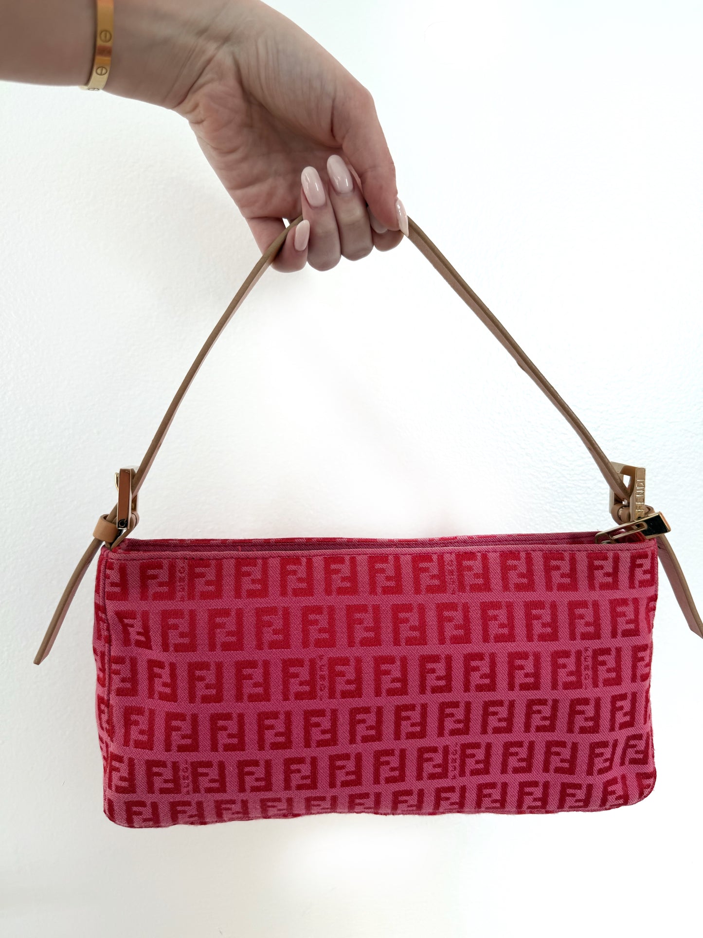 Pink and Red Fendi Monogram Bag