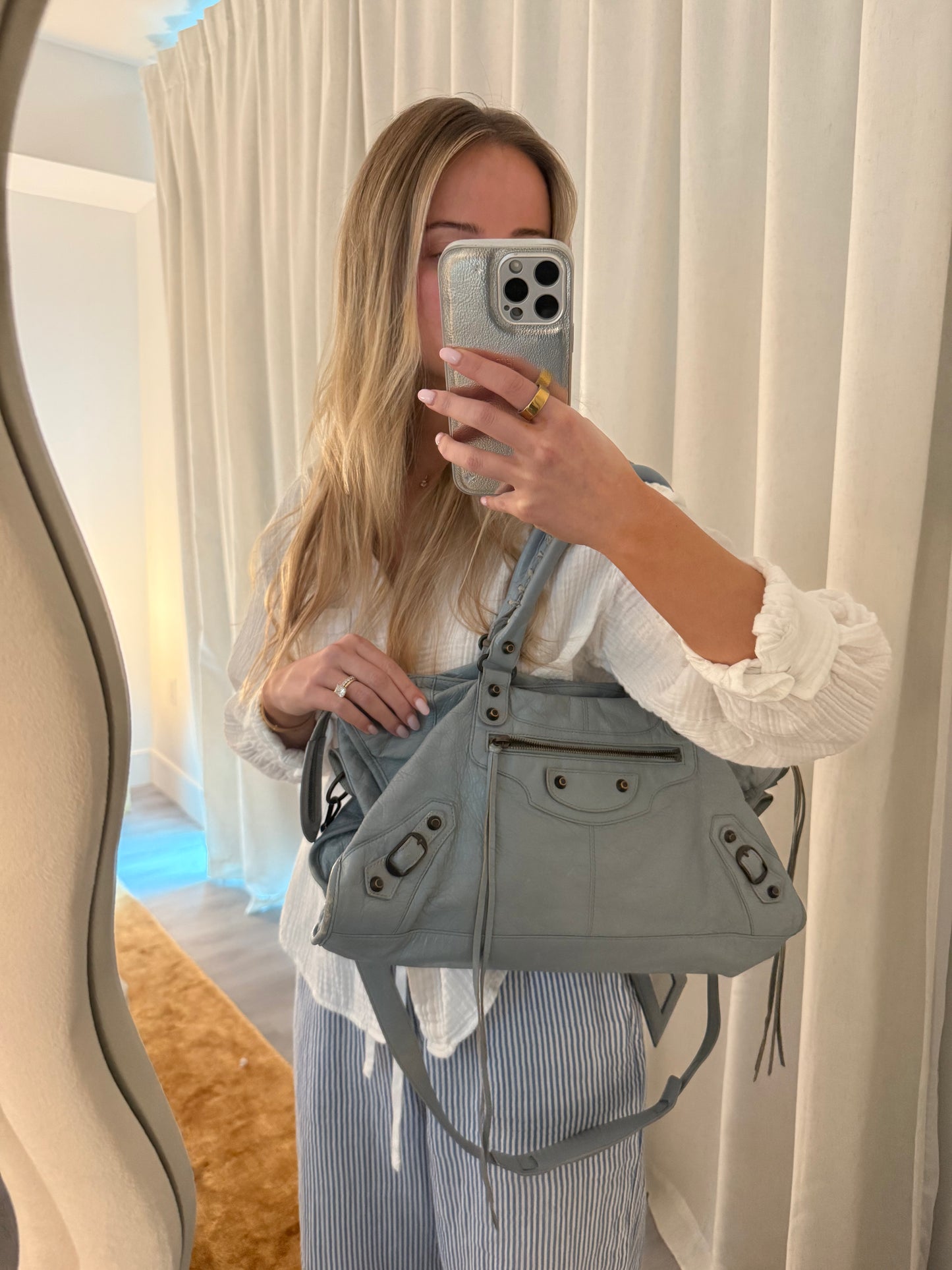 Light Blue Balenciaga City Bag