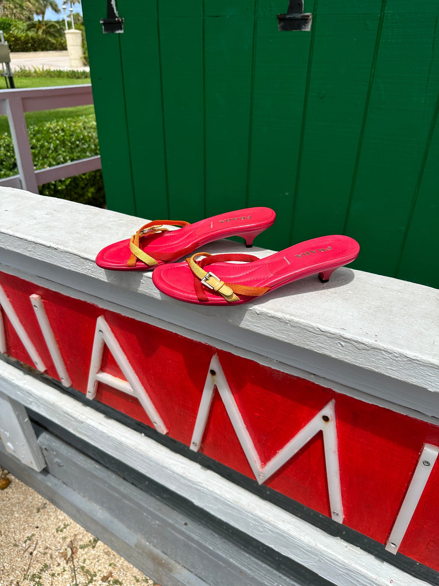 Red Prada Kitten Heel Mules (SOLD)