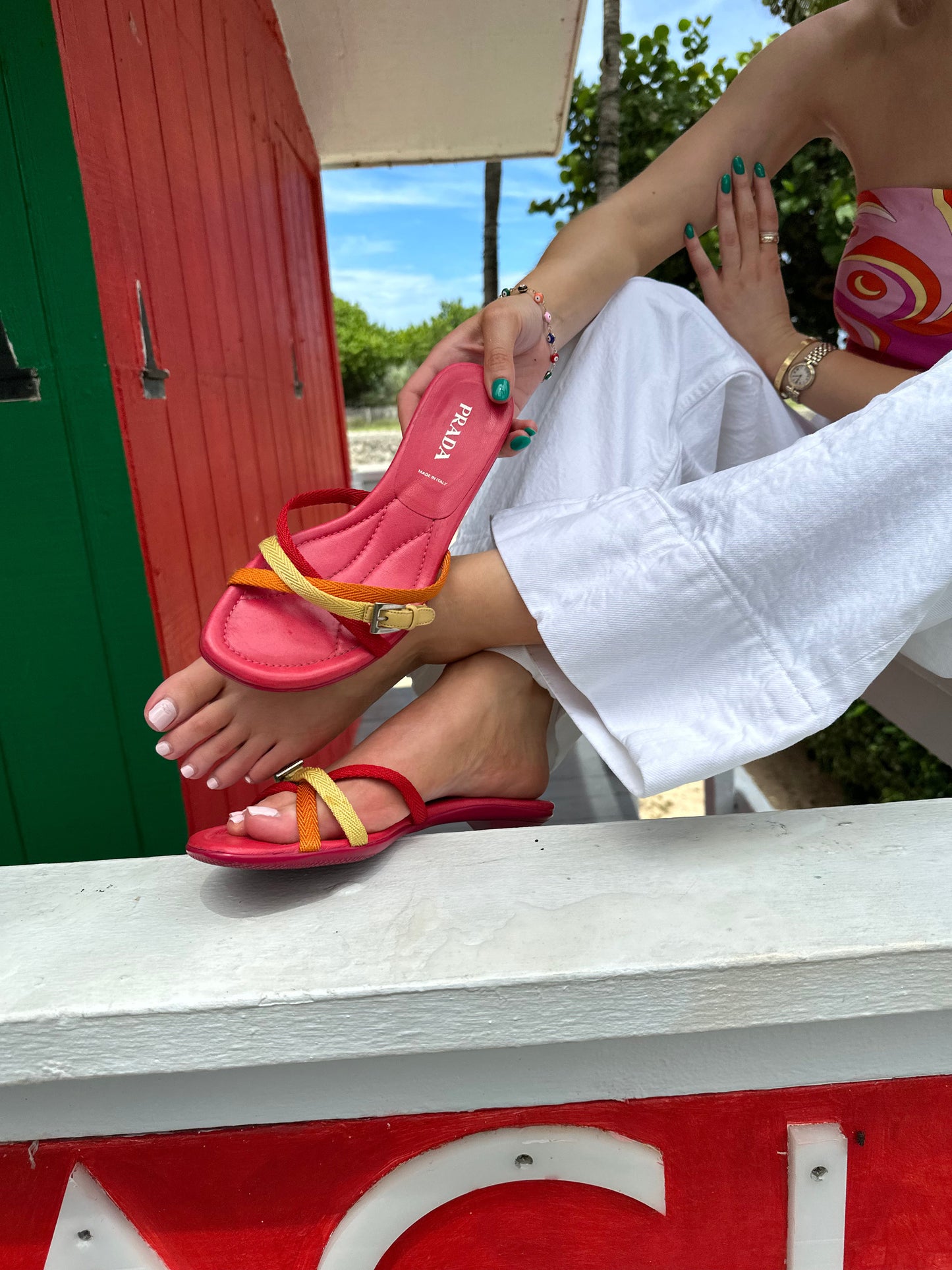 Red Prada Kitten Heel Mules (SOLD)