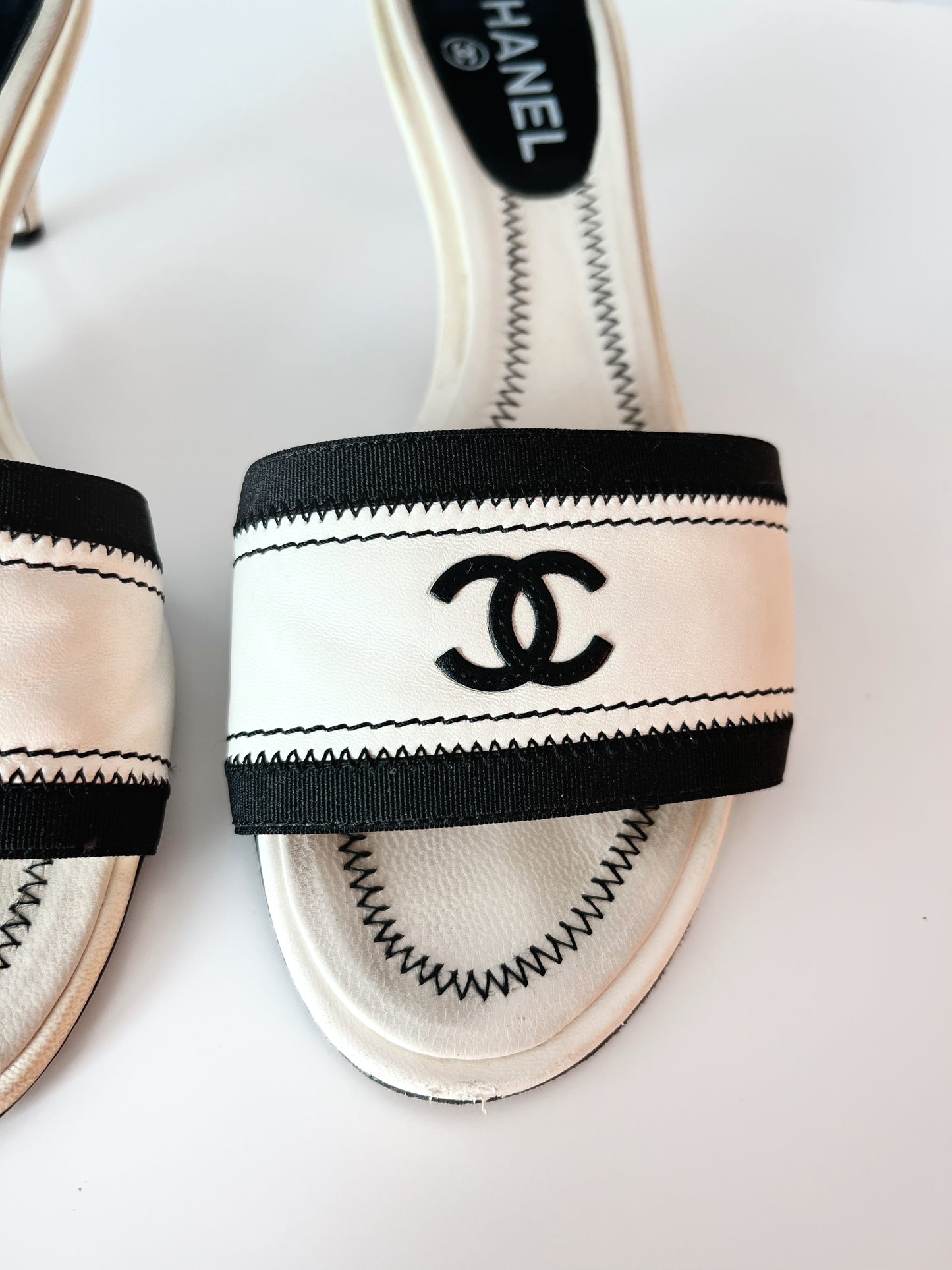 Black and Tan Chanel Mules (EU 39)