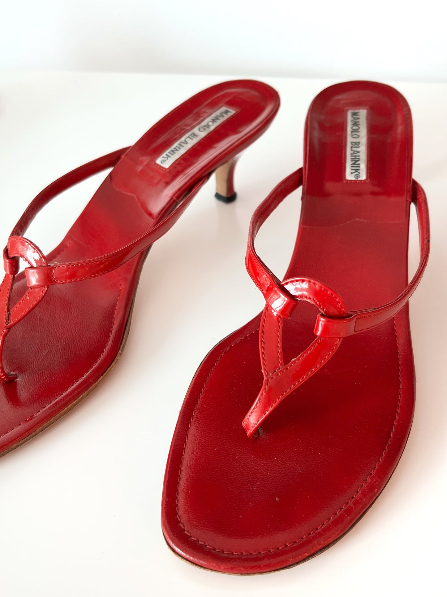 Red Manolo Sandal Mules (EU 38.5)