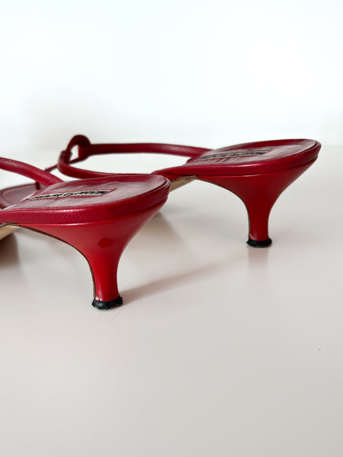 Red Manolo Sandal Mules (EU 38.5)