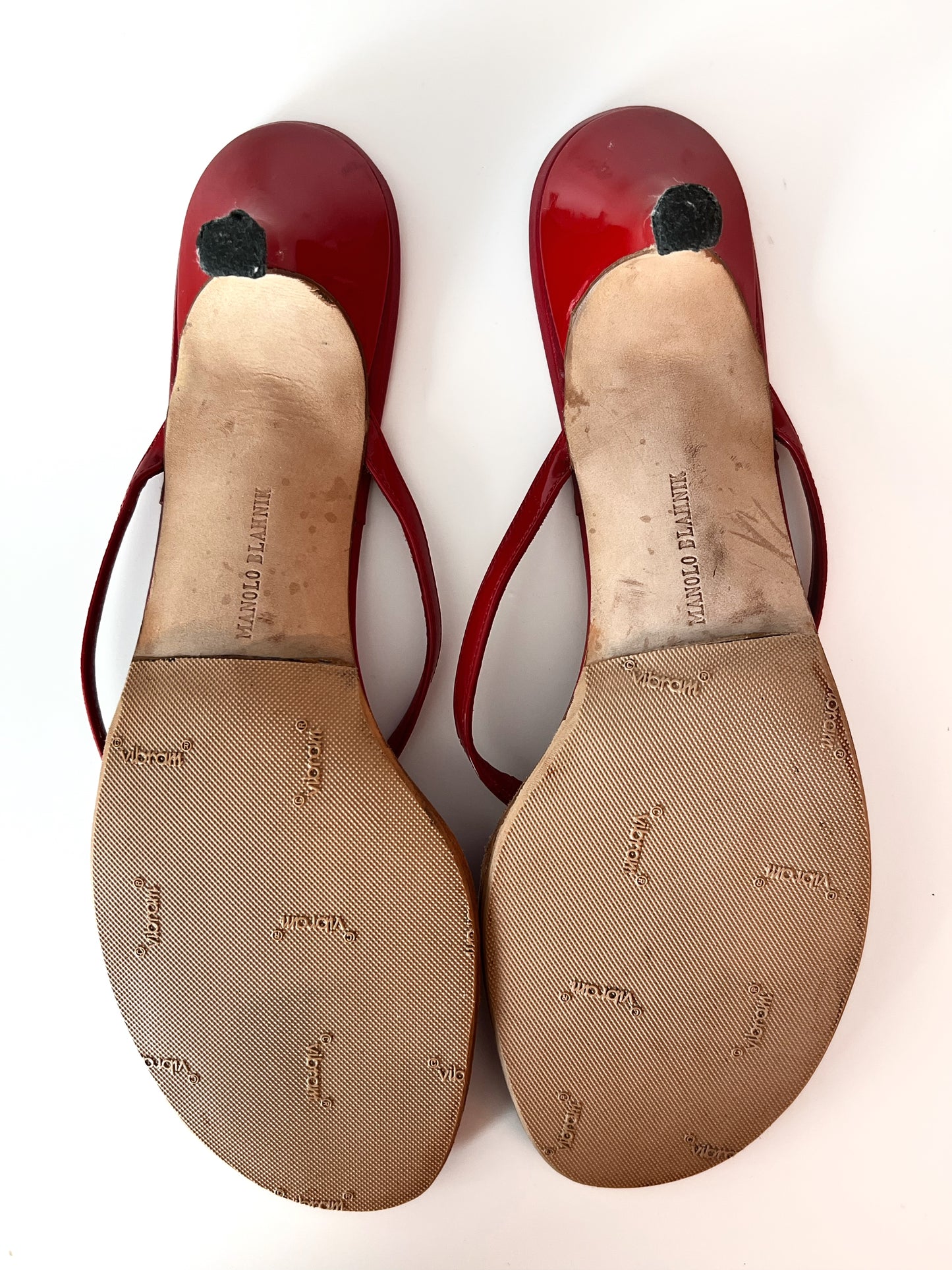 Red Manolo Sandal Mules (EU 38.5)