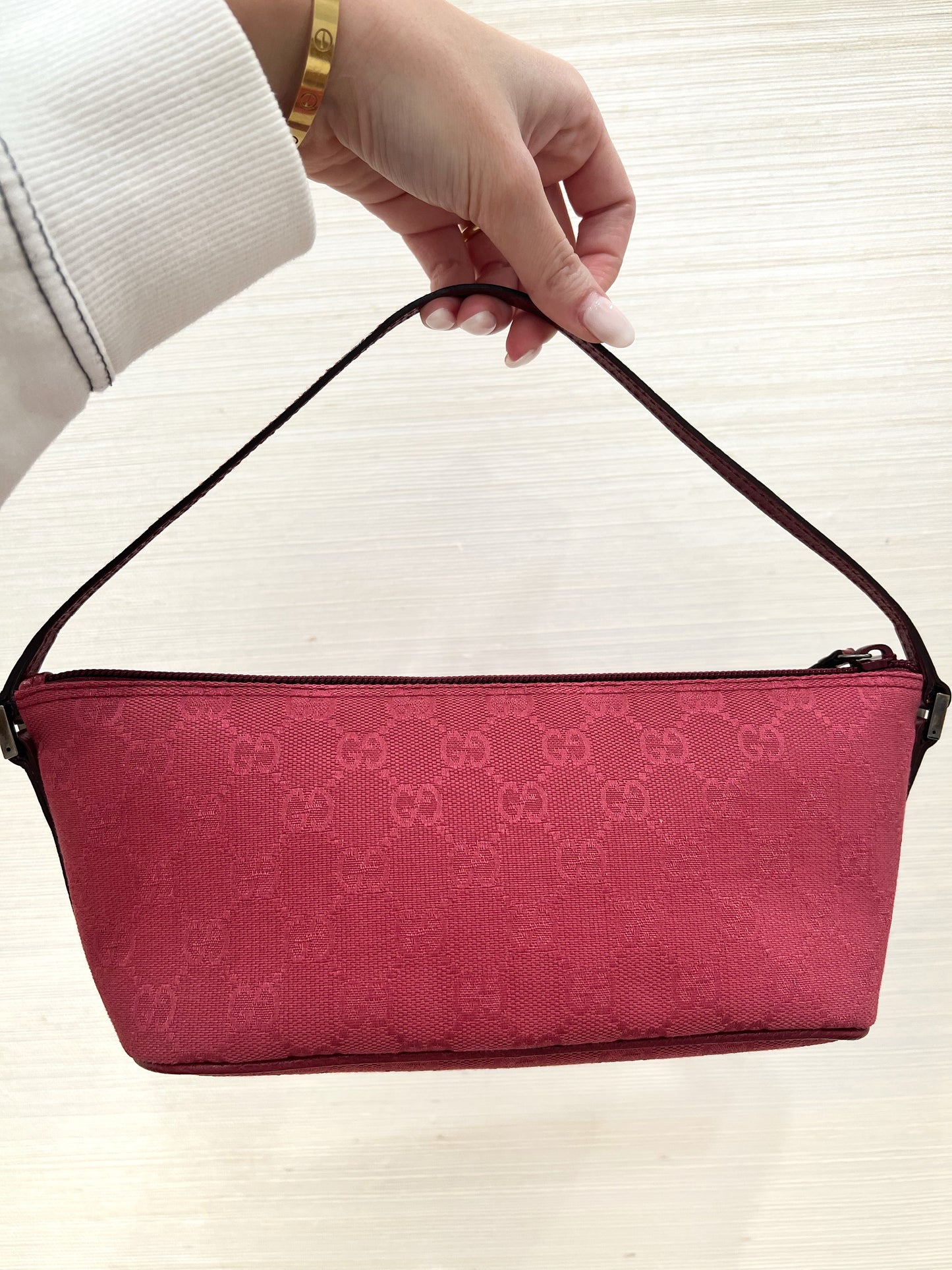 Deep Pink Gucci Monogram Shoulder Bag
