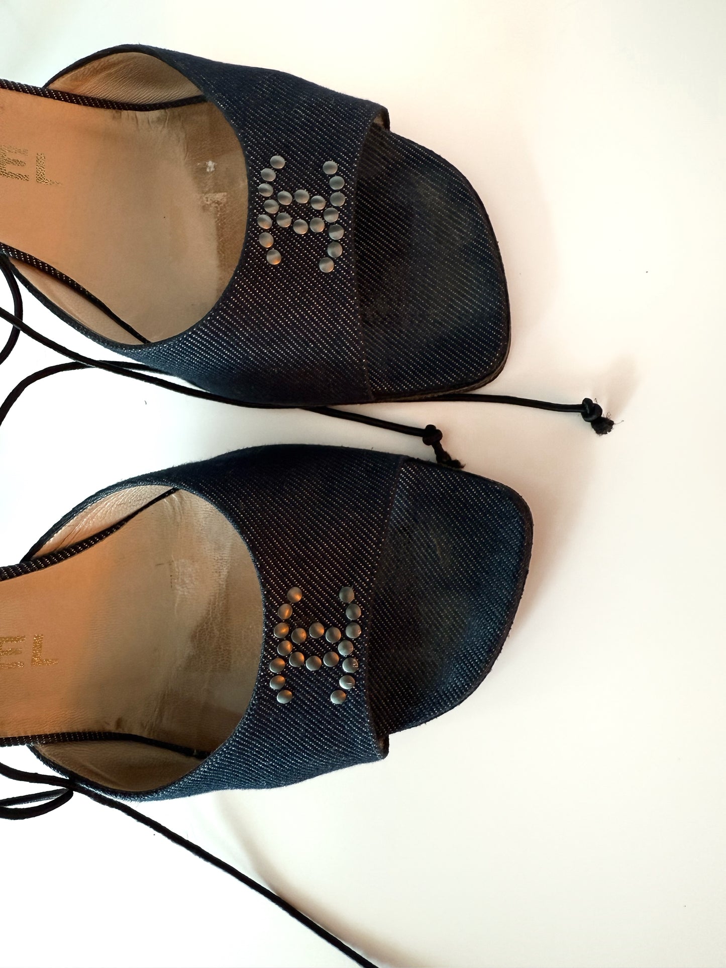 Denim Chanel Heels (Size 35H)