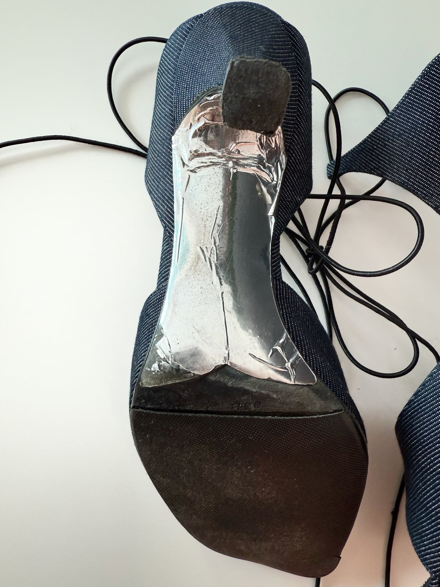 Denim Chanel Heels (Size 35H)
