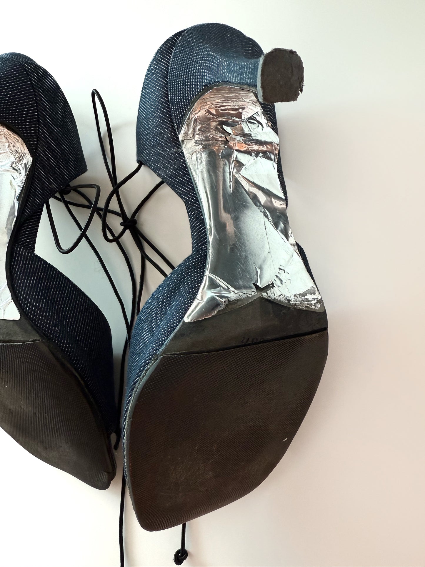 Denim Chanel Heels (Size 35H)
