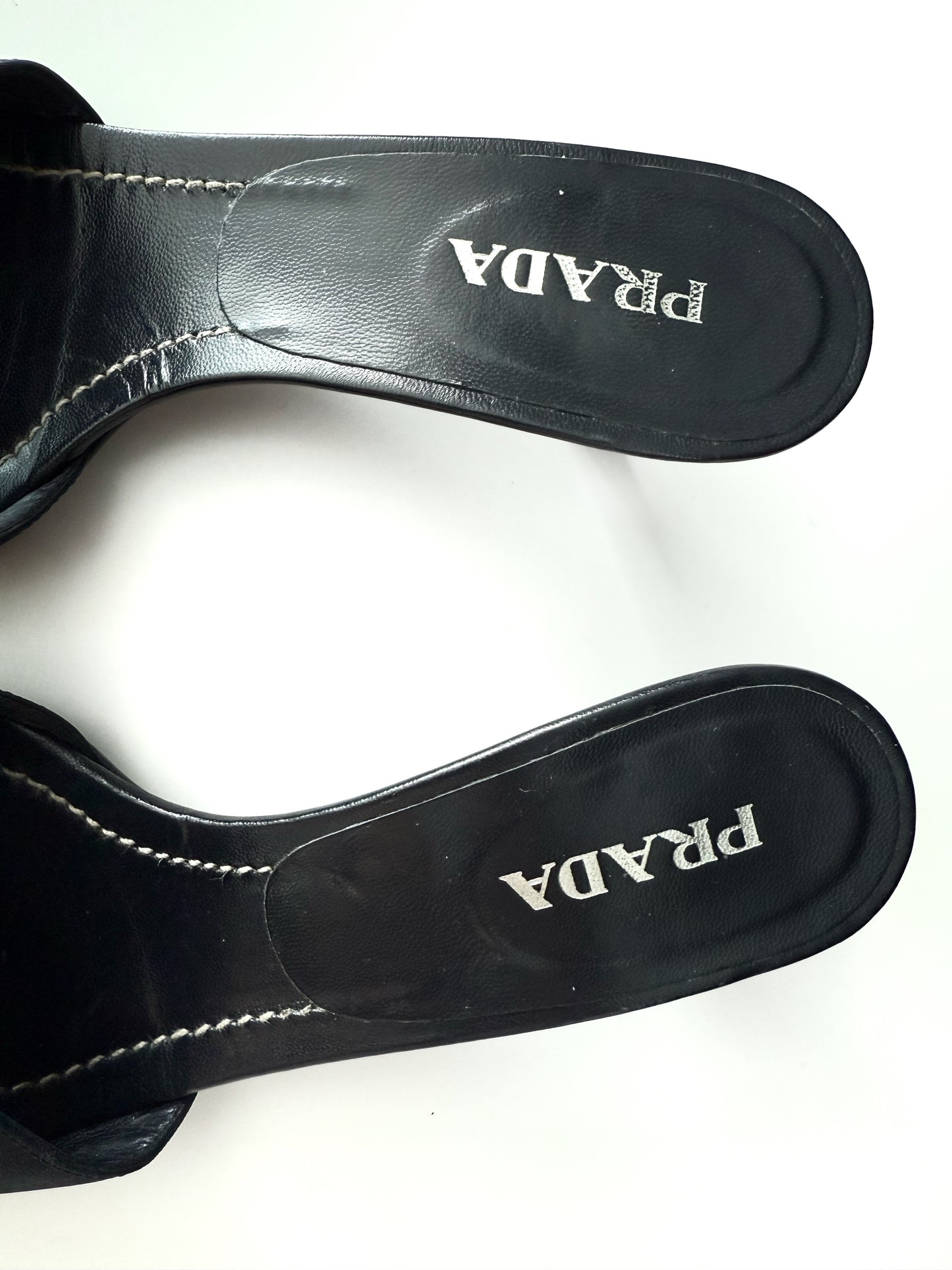 Prada Kitten Heel Slides (37.5 EU)