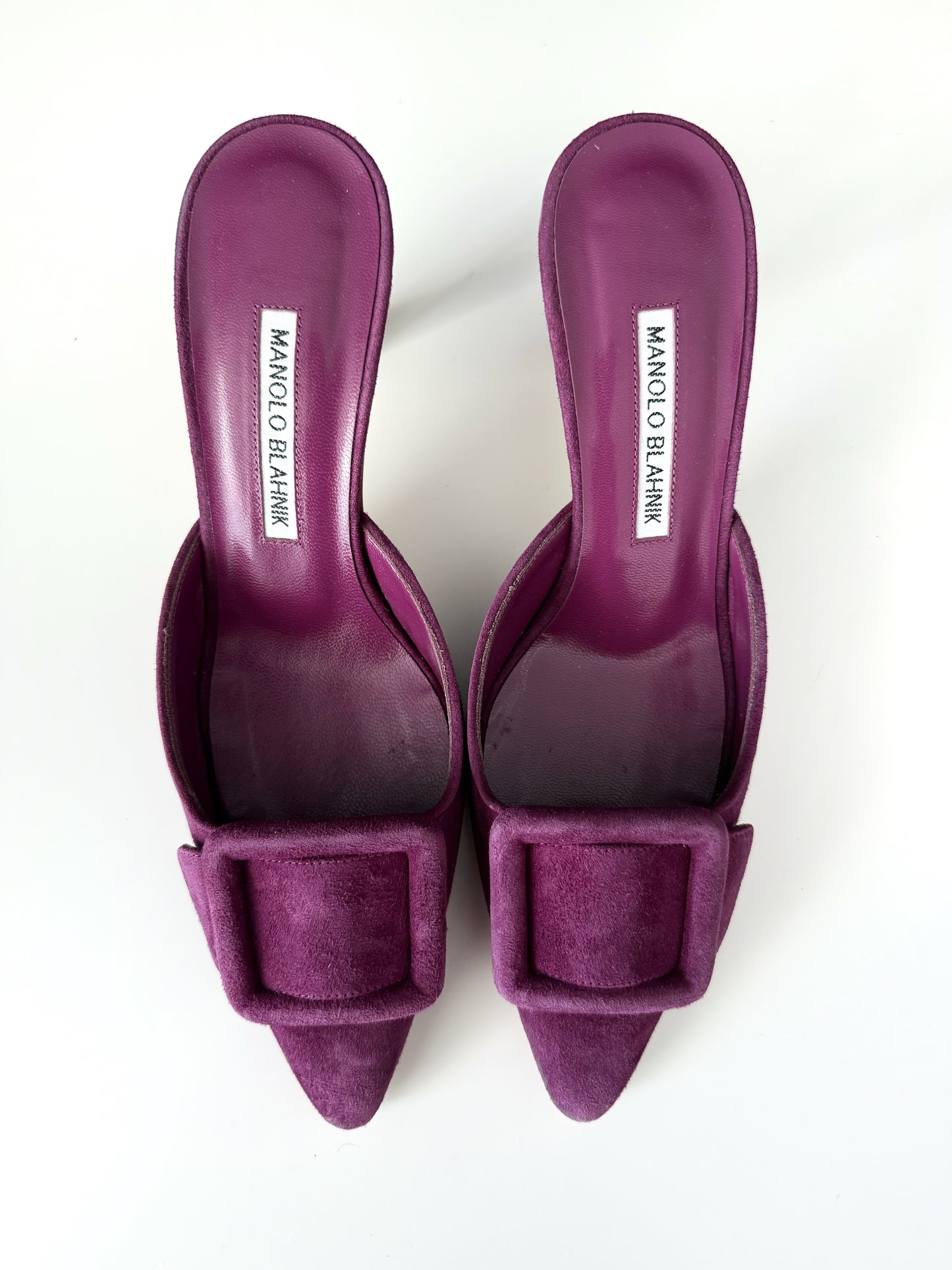 Purple Manolo Blahnik Kitten Heels (37.5 EU)