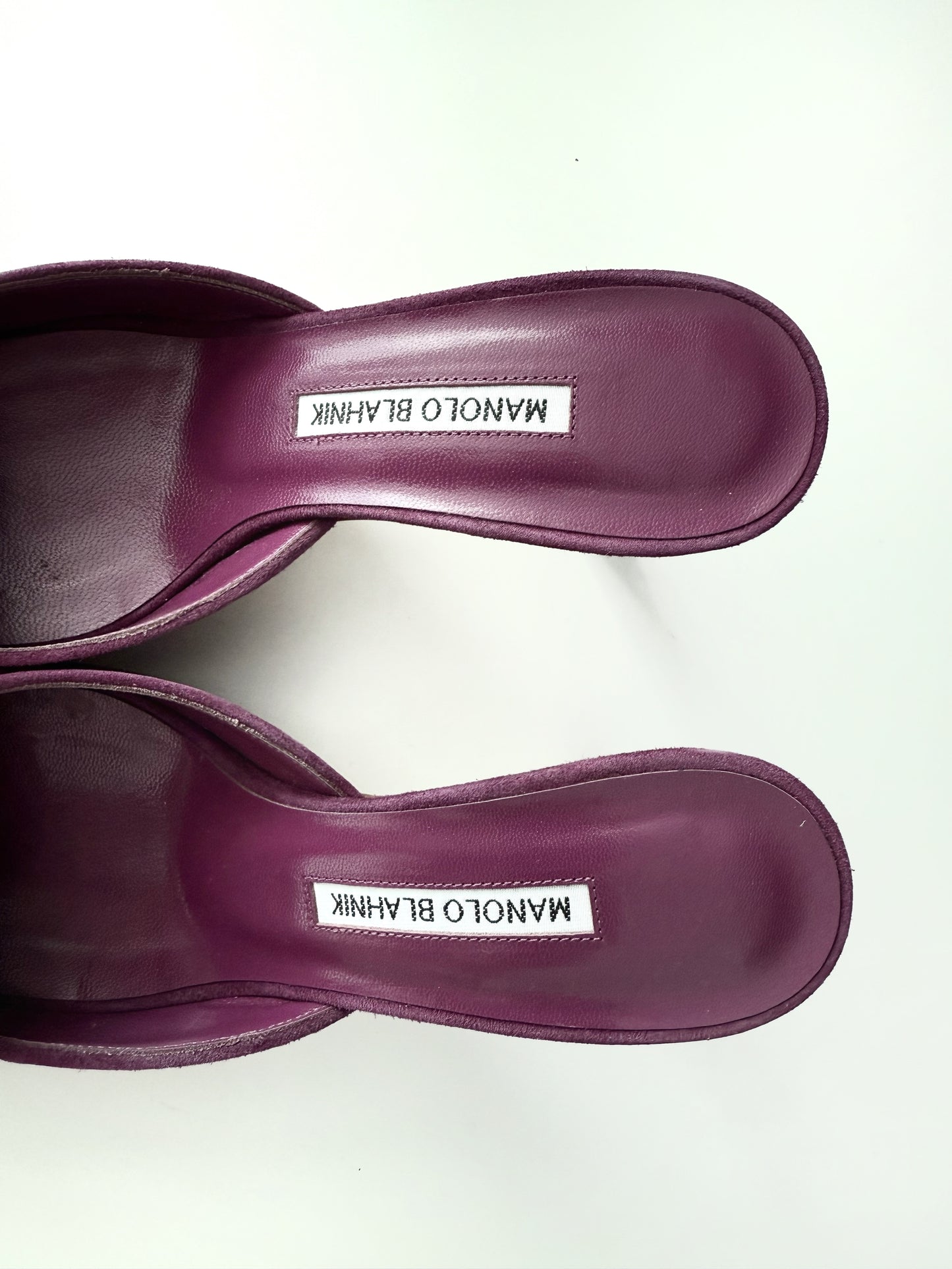 Purple Manolo Blahnik Kitten Heels (37.5 EU)