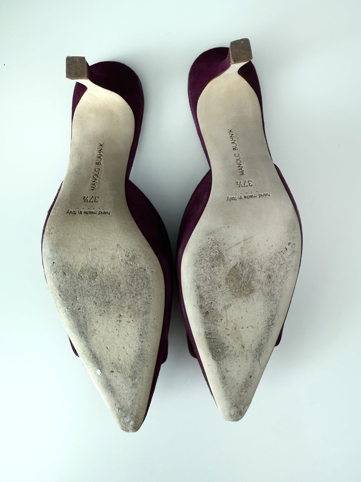 Purple Manolo Blahnik Kitten Heels (37.5 EU)