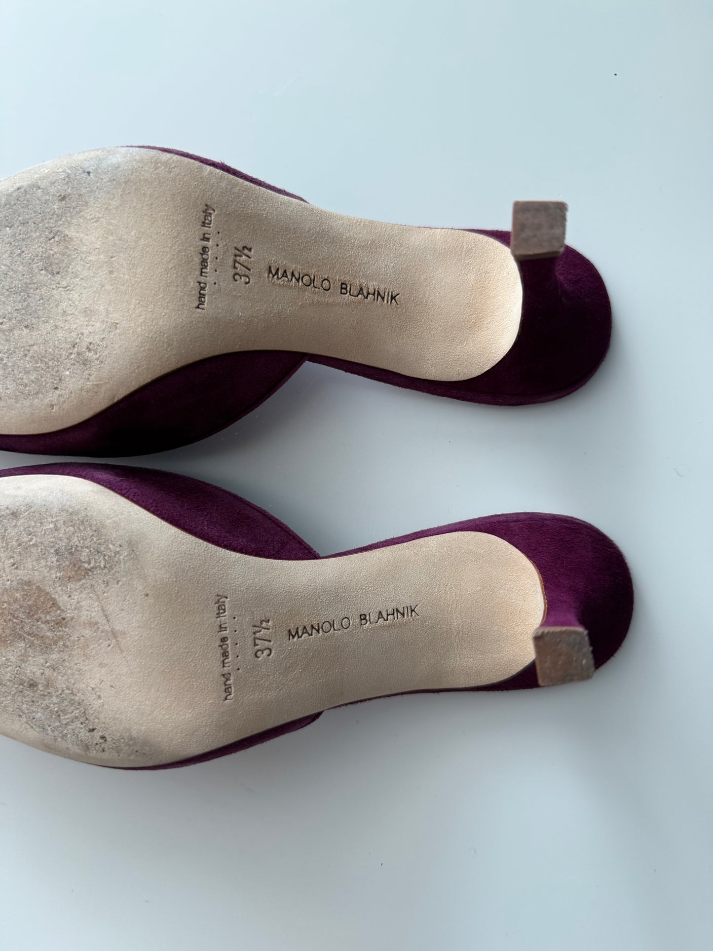 Purple Manolo Blahnik Kitten Heels (37.5 EU)