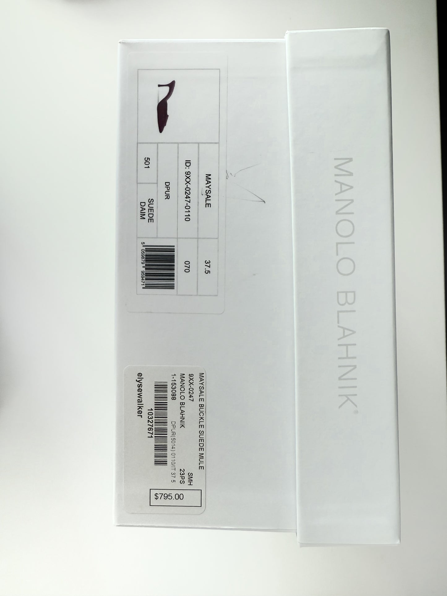 Purple Manolo Blahnik Kitten Heels (37.5 EU)