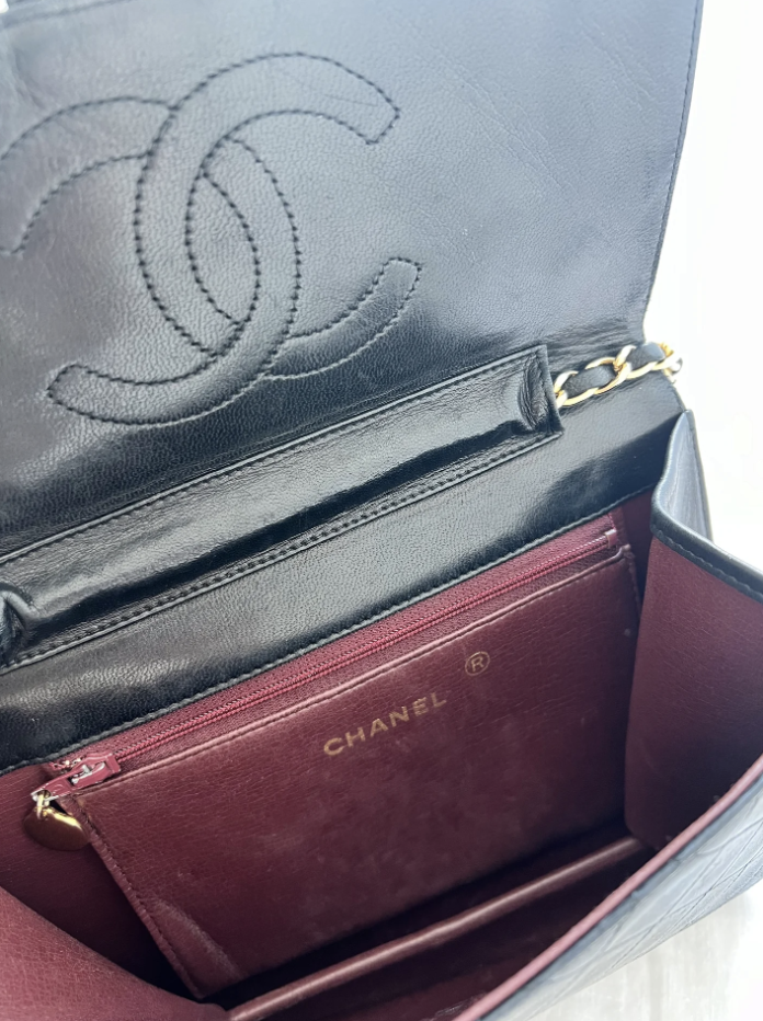 Black Classic Vintage Chanel Quilted Flap Bag