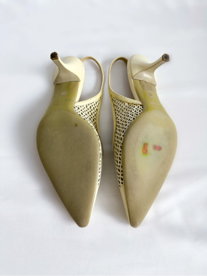 Pale Yellow Prada Kitten Heels(SOLD)