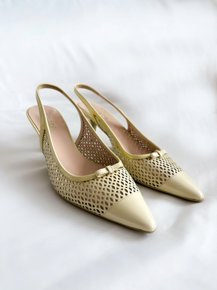 Pale Yellow Prada Kitten Heels(SOLD)