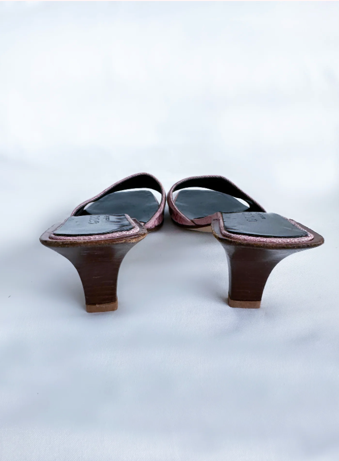 Pink Gucci Monogram Mules (SOLD)