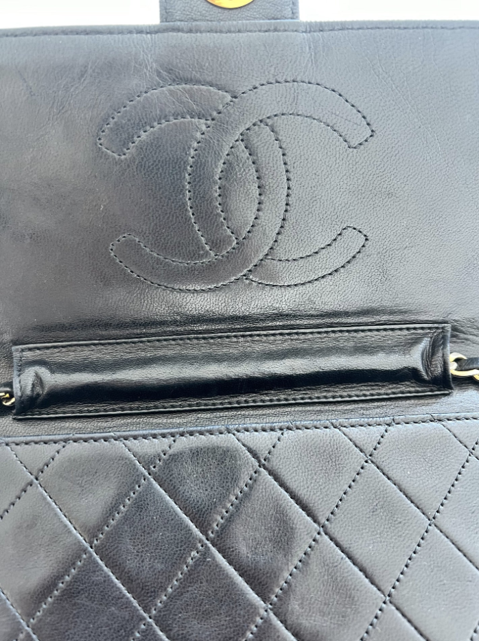 Black Classic Vintage Chanel Quilted Flap Bag