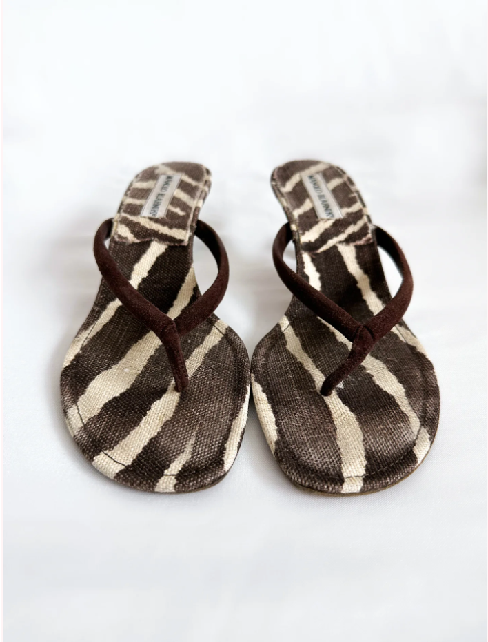 Zebra Manolo Blahnik Sandal Thong Heels (SOLD)