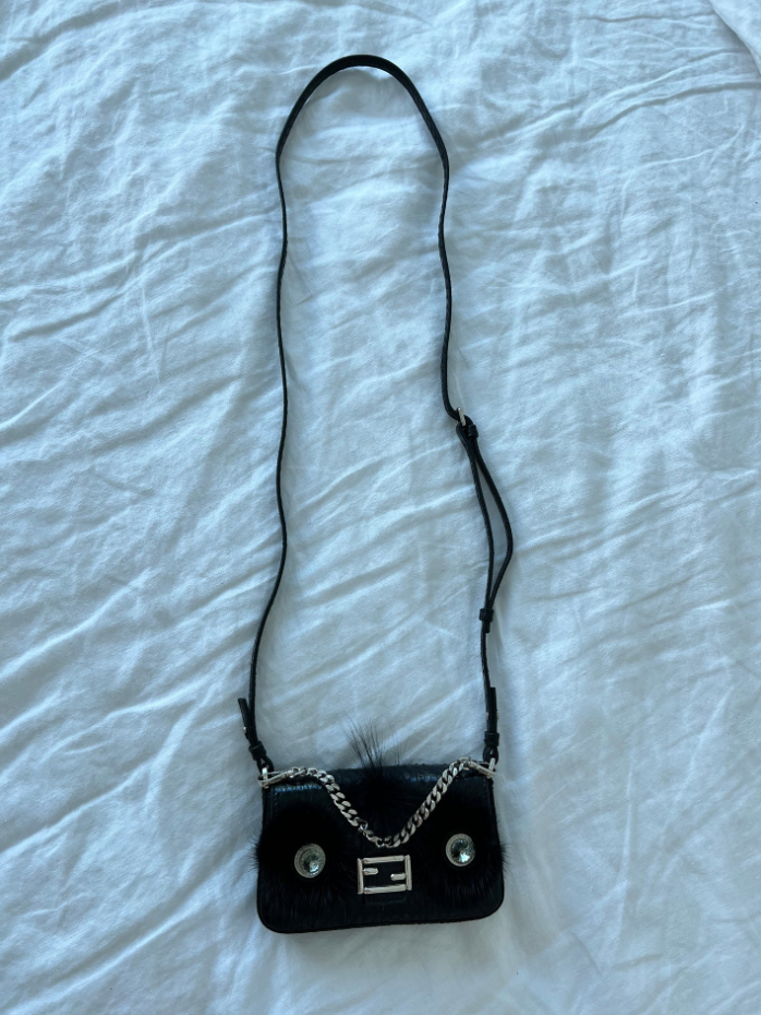 Black Fendi Micro Python Monster Baguette