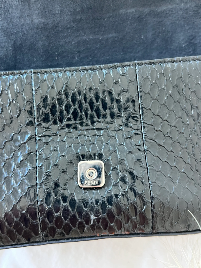 Black Fendi Micro Python Monster Baguette