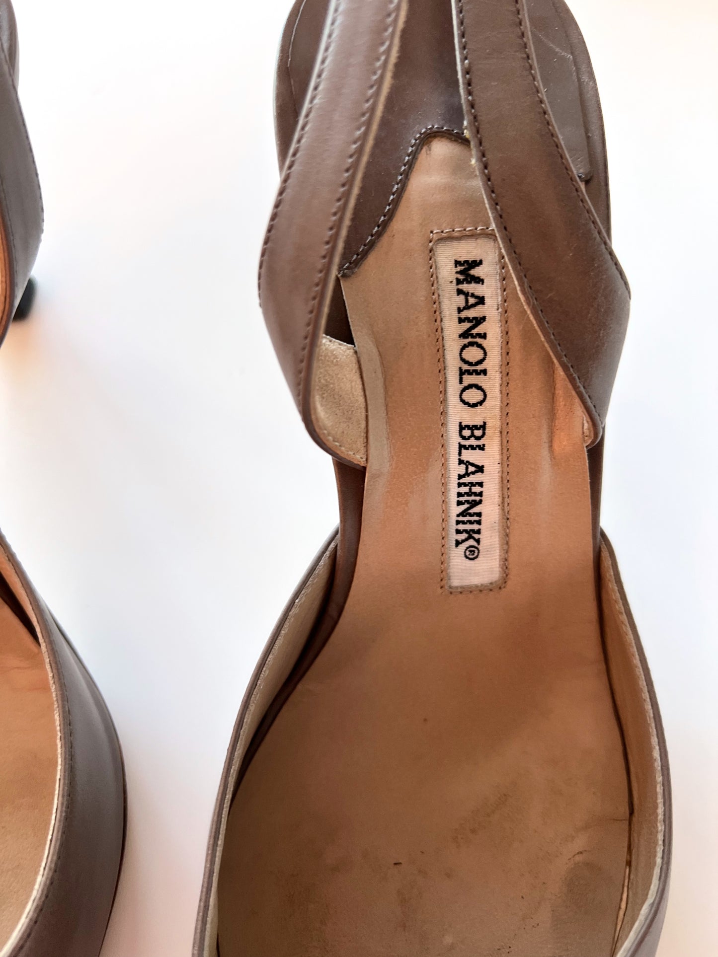 Grey Manolo Blahnik Kitten Heels (37.5) (SOLD)