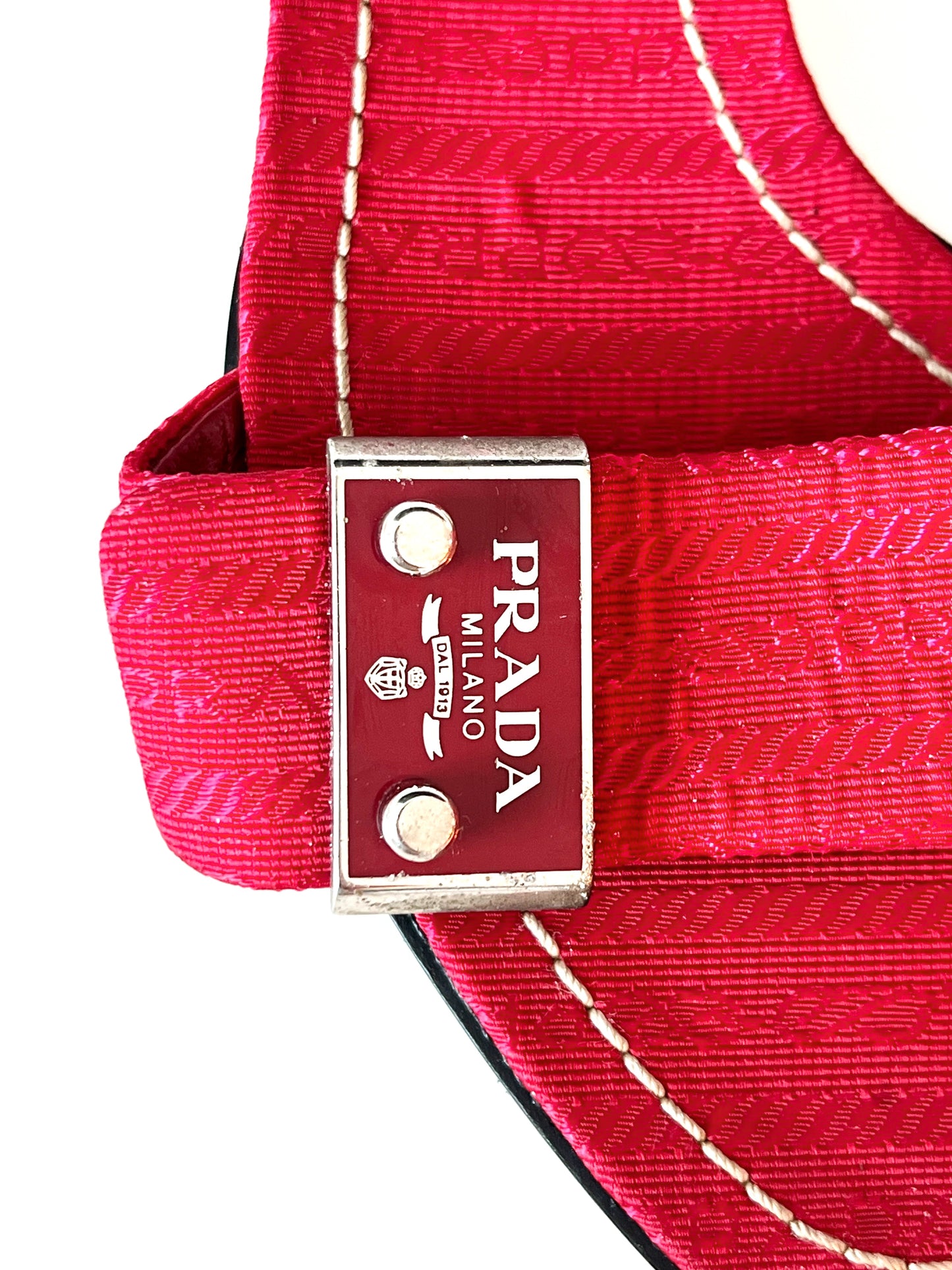 Red Prada Logo Short Heel Mules