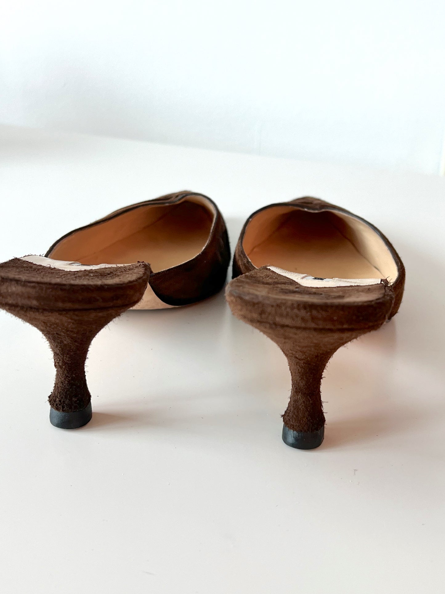 Chocolate Brown Manolo Blahnik Kitten Heels (38) (SOLD)