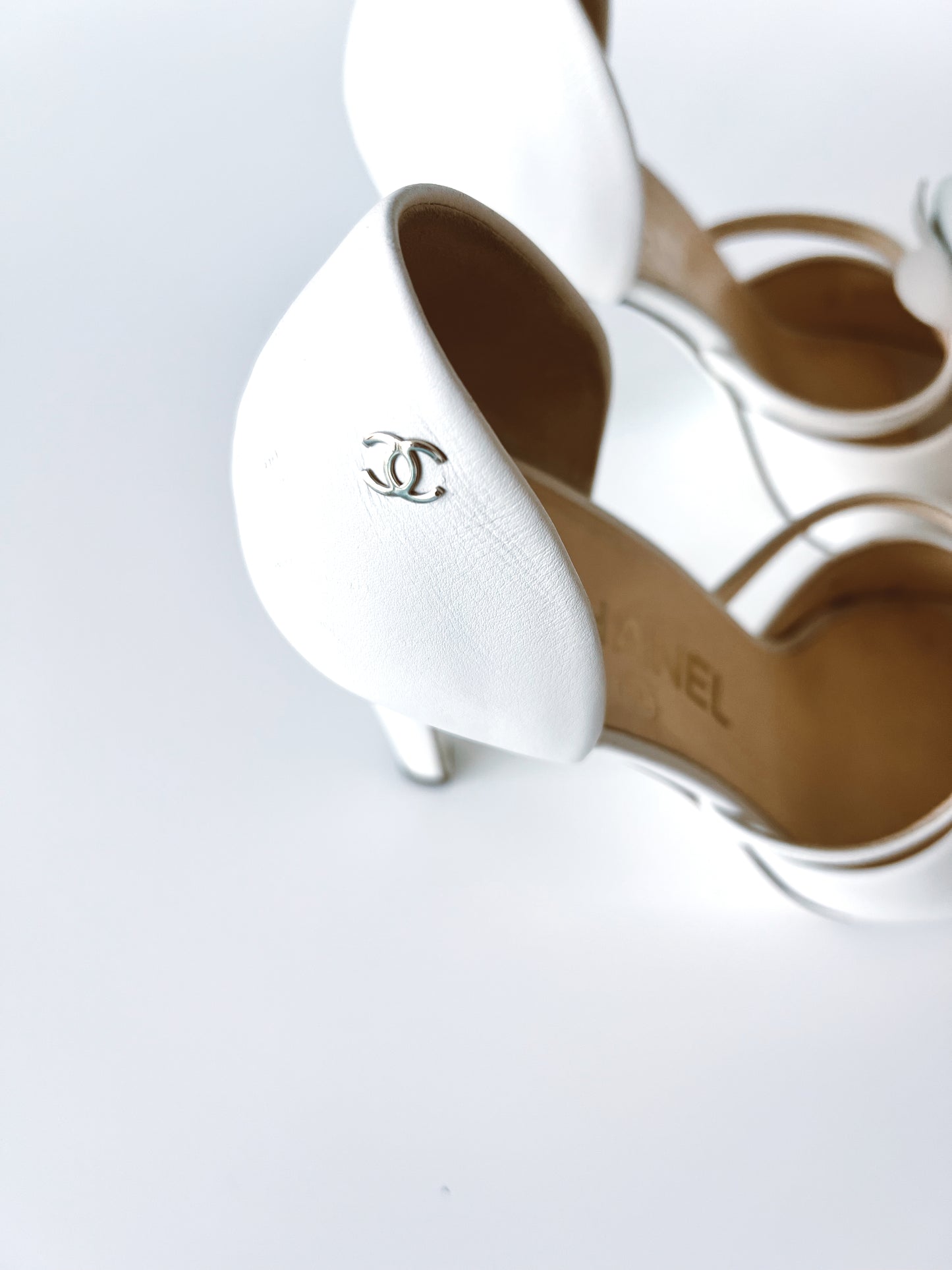 Chanel Camelia Bridal Heels (36.5) (SOLD)