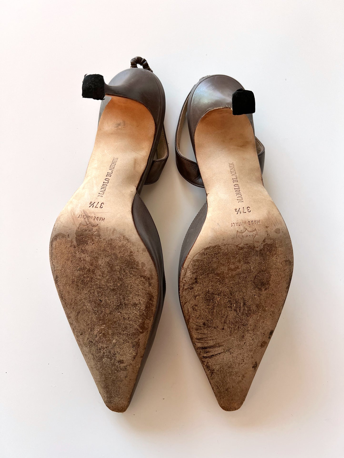Grey Manolo Blahnik Kitten Heels (37.5) (SOLD)