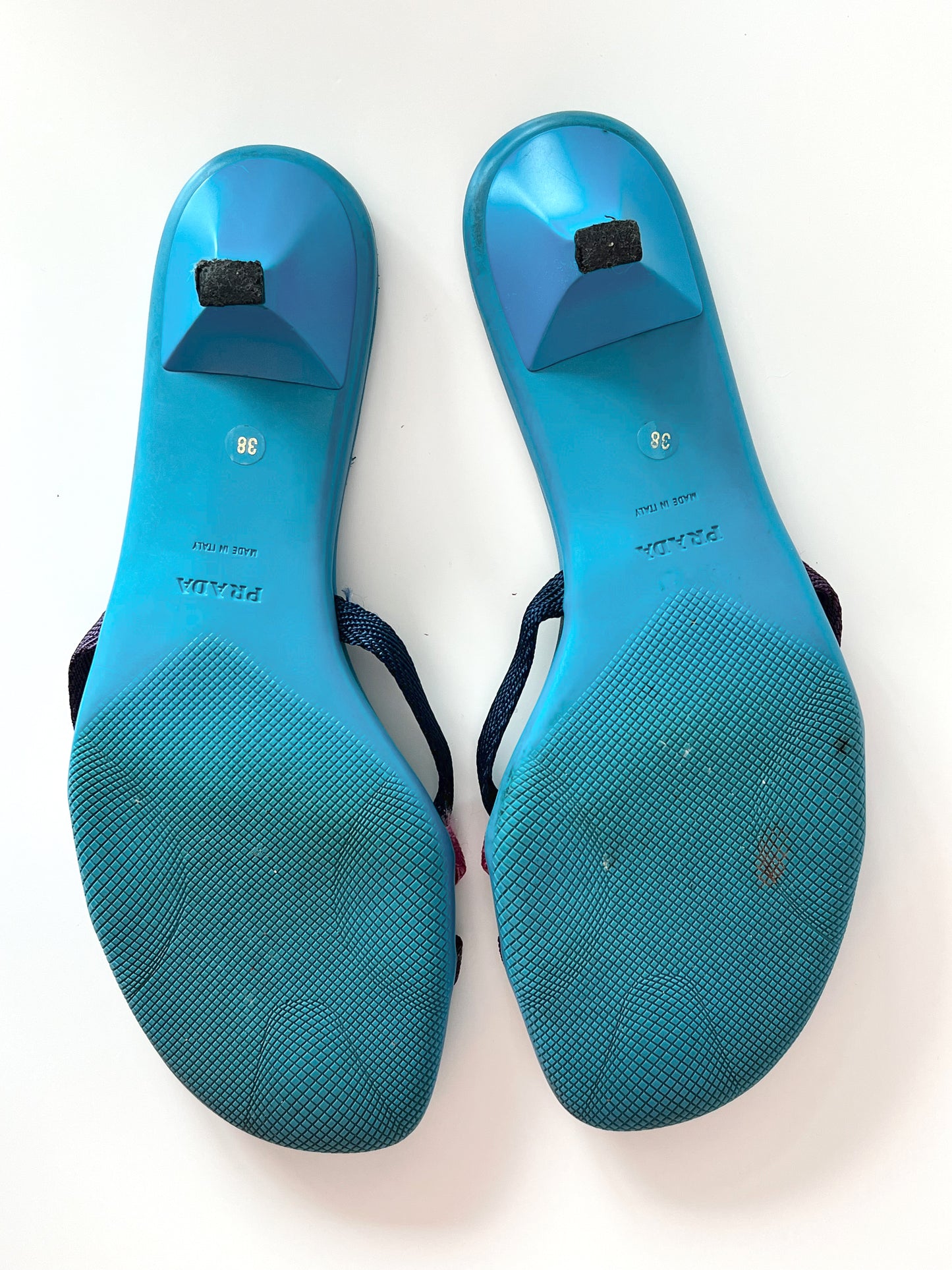 Blue Prada Kitten Heels (Size 38)