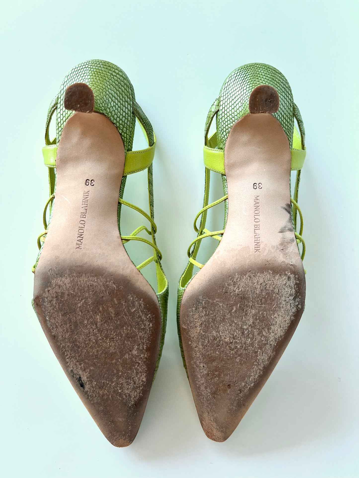 Lime Green Manolo Blahnik Kitten Heels (39) (SOLD)