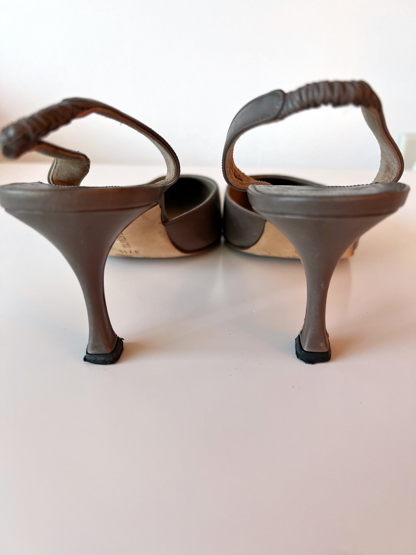 Grey Manolo Blahnik Kitten Heels (37.5) (SOLD)
