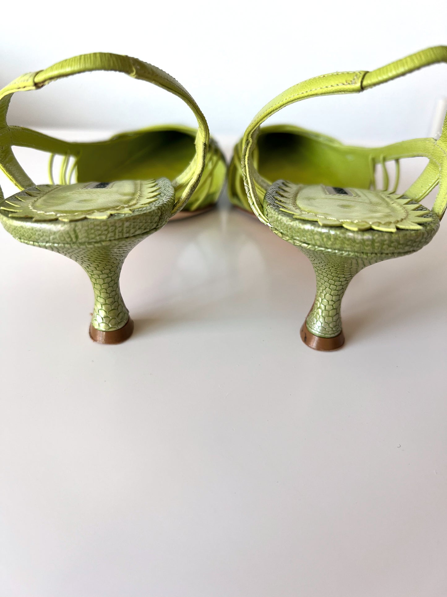Lime Green Manolo Blahnik Kitten Heels (39) (SOLD)