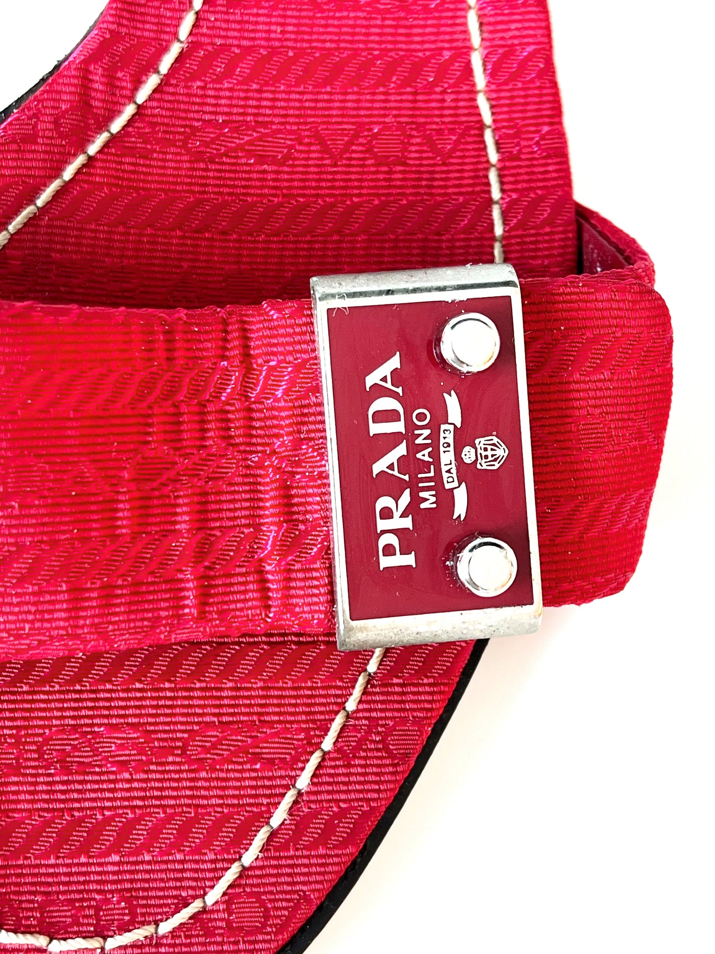 Red Prada Logo Short Heel Mules