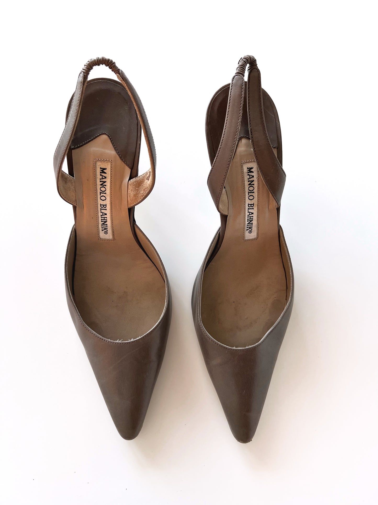 Grey Manolo Blahnik Kitten Heels (37.5) (SOLD)