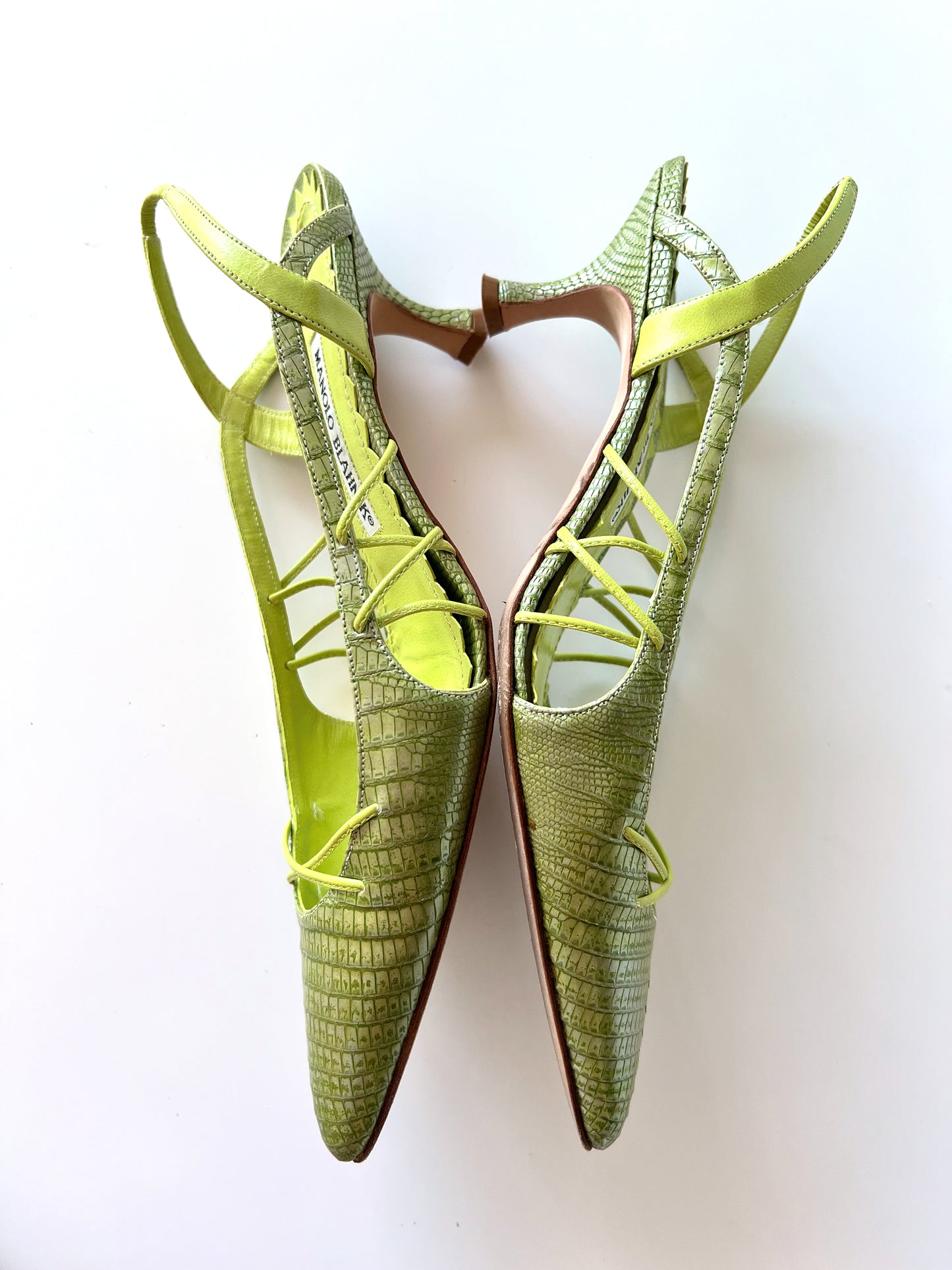 Lime Green Manolo Blahnik Kitten Heels (39) (SOLD)