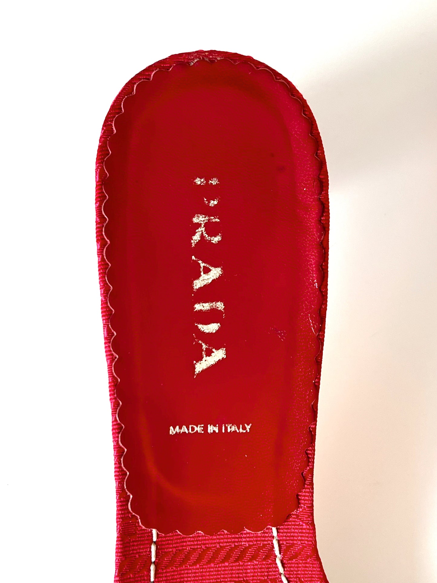 Red Prada Logo Short Heel Mules