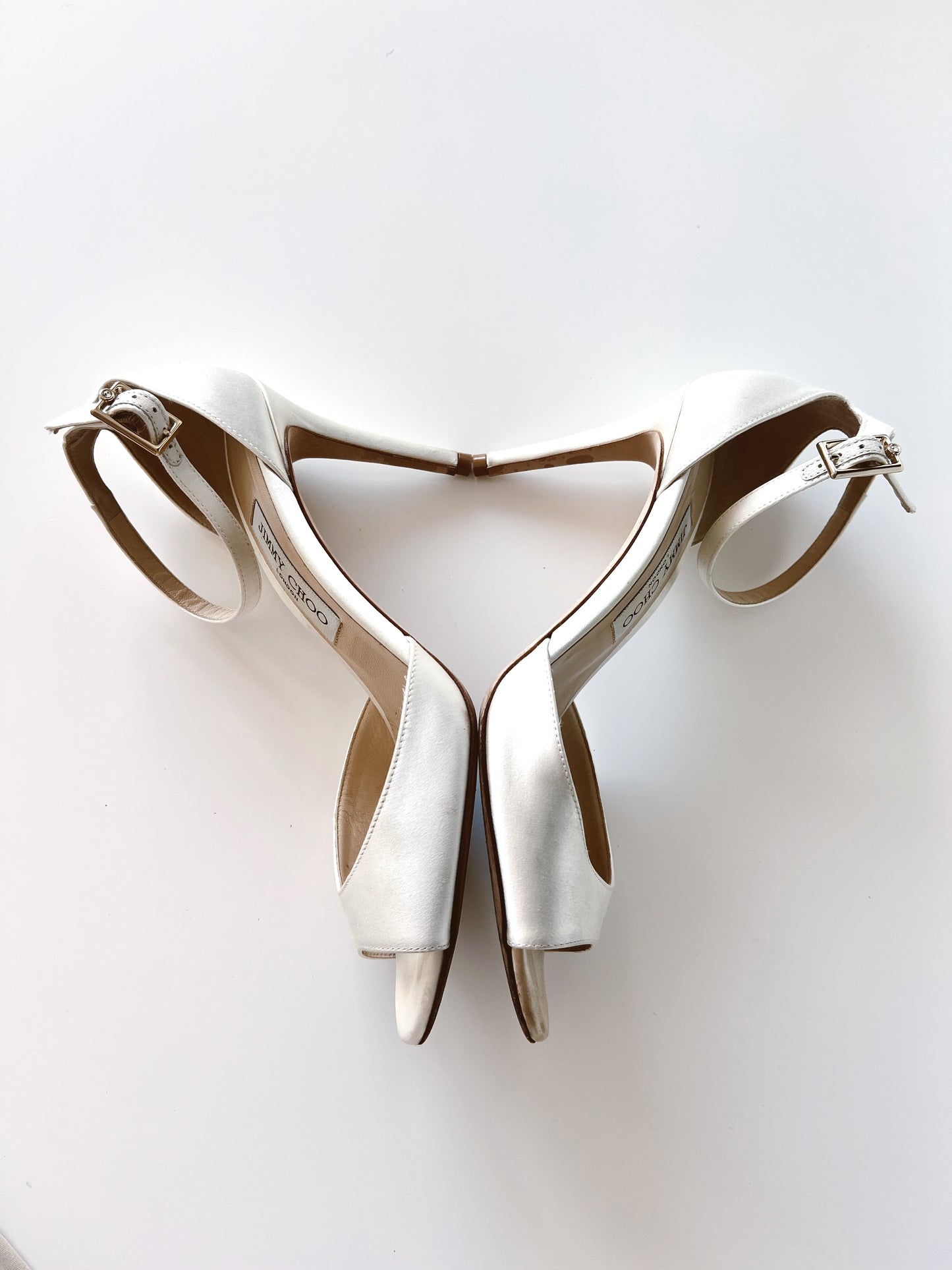 Jimmy Choo Satin Peep Toe Heel (38.5)