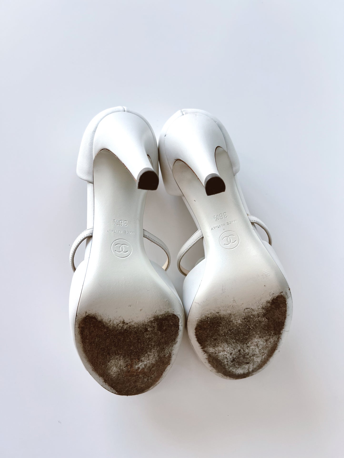 Chanel Camelia Bridal Heels (36.5) (SOLD)