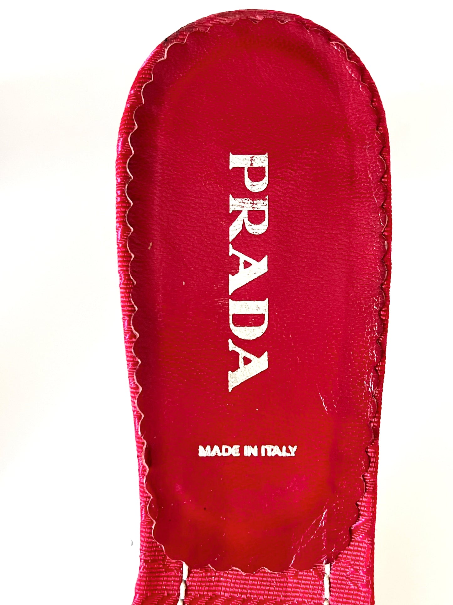 Red Prada Logo Short Heel Mules