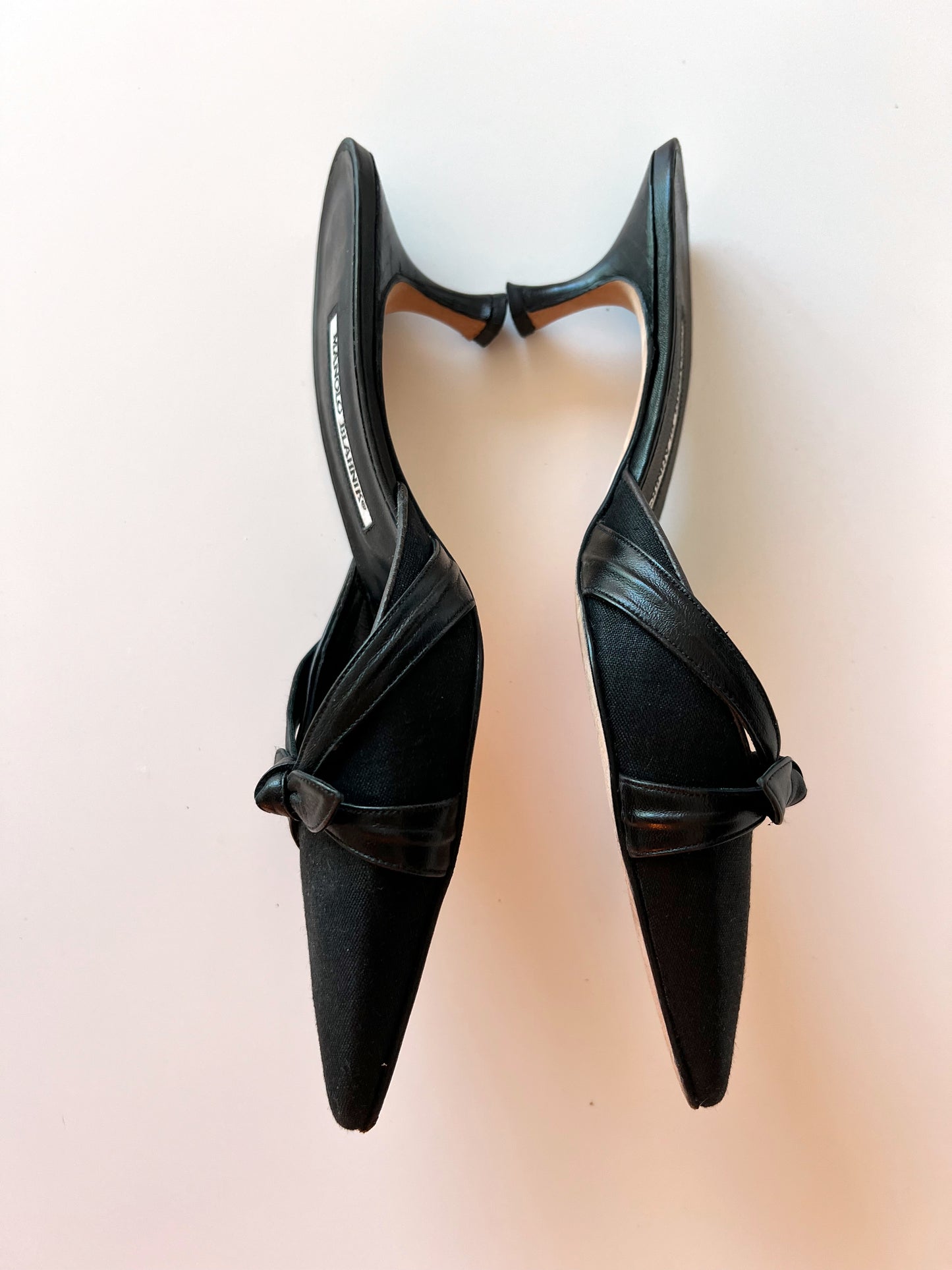 Manolo Blahnik Black Kitten Heel Mules (38) (SOLD)