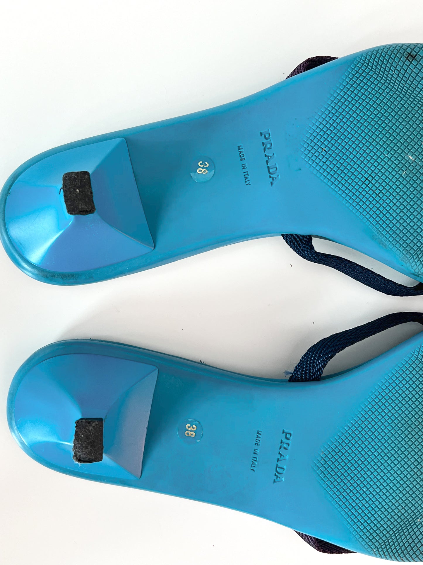 Blue Prada Kitten Heels (Size 38)