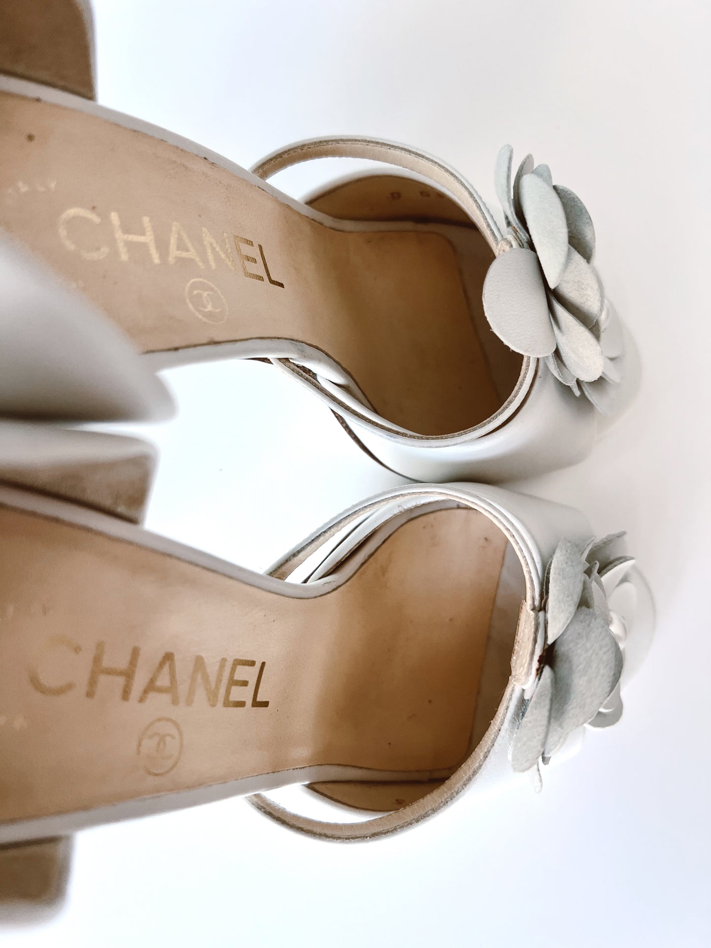 Chanel Camelia Bridal Heels (36.5) (SOLD)